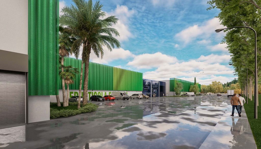 Render exterior Fructícola Empordà Girona per anbimedia3d