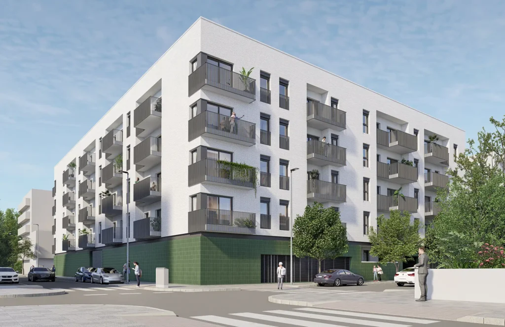 Renders exteriors i interiors edifici a Girona per anbimedia3d