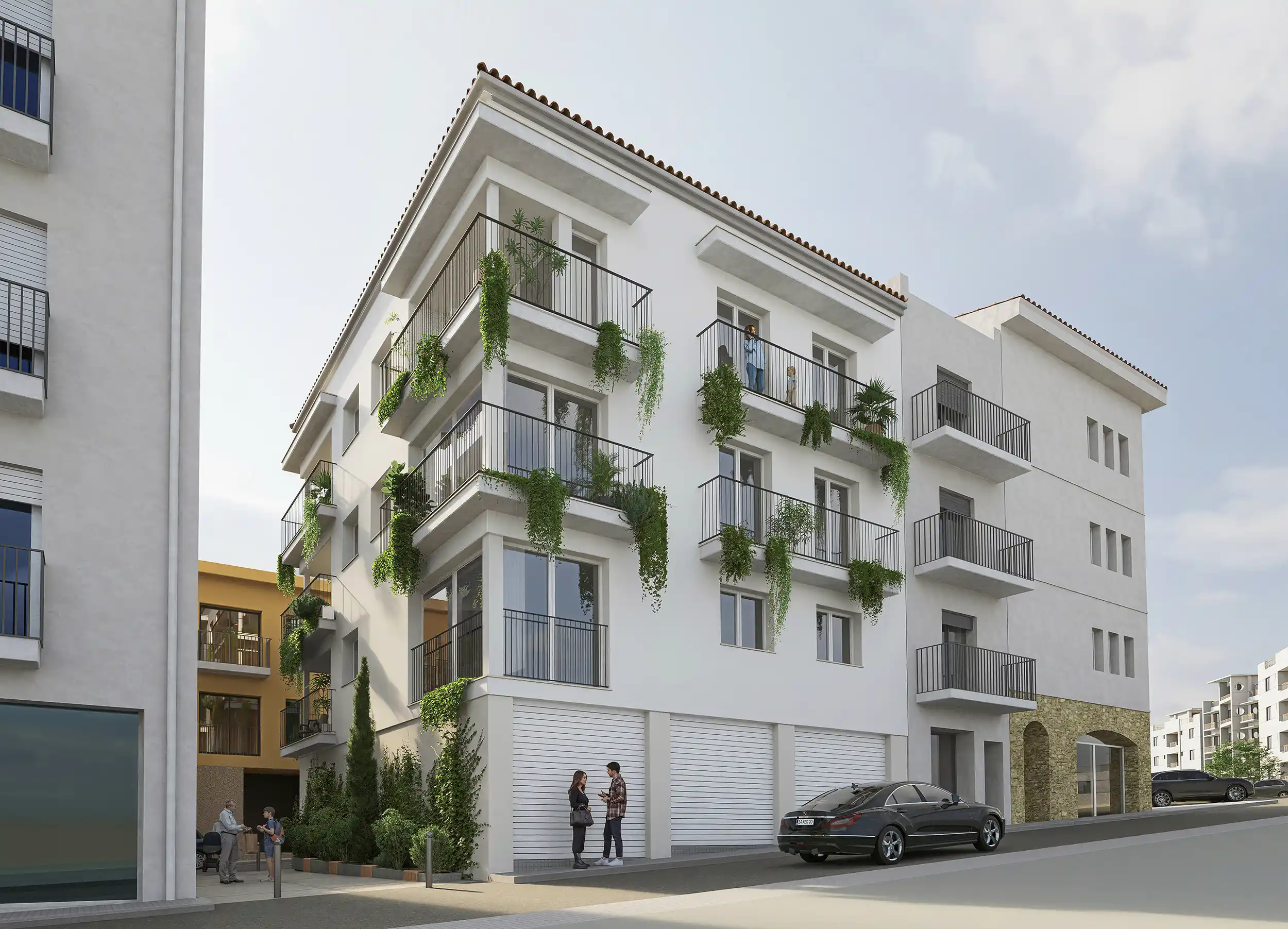 Renders exteriors i interiors edifici a Girona per anbimedia3d