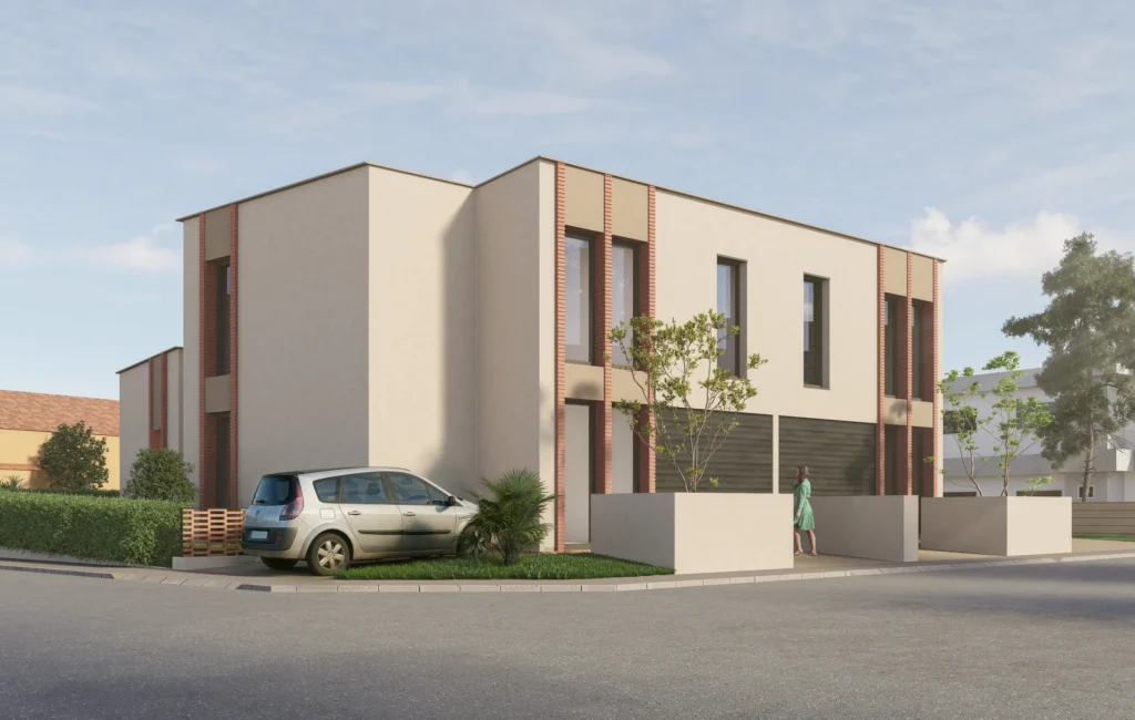 Renders interiors i exteriors per habitages a Caldes de Malavella. anbimedia 3d