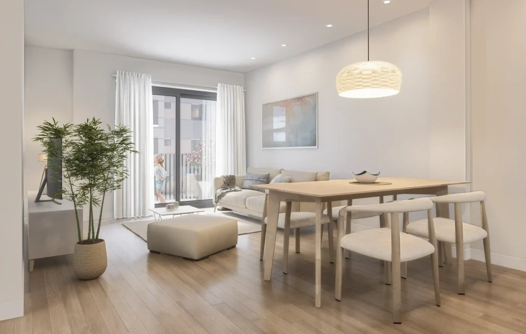 Renders exteriors i interiors edifici a Girona per anbimedia3d