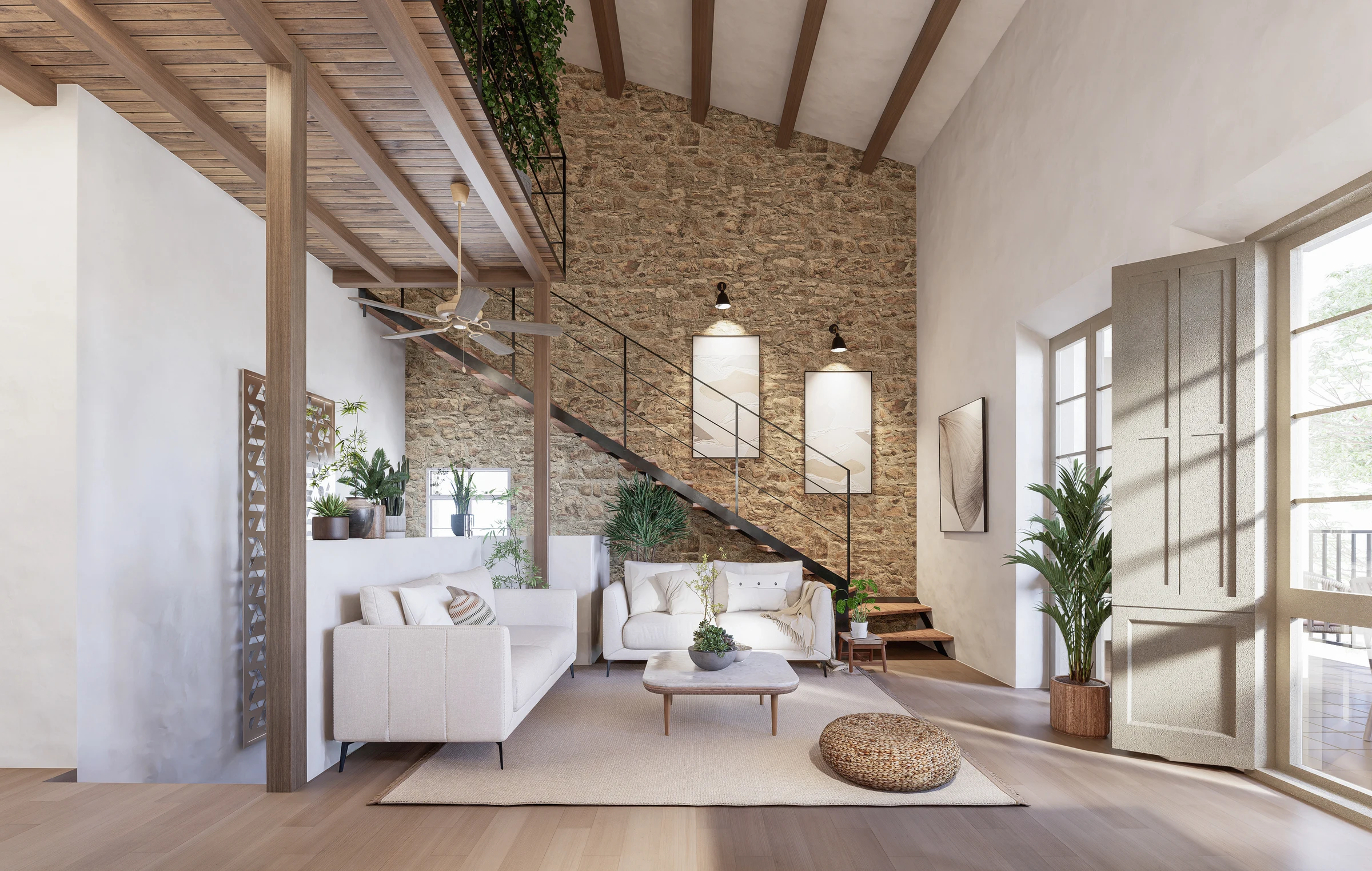 Renders 3D per a la reforma d’un edifici a Sant Feliu de Guíxols, Girona. Realitzats per anbimedia3d