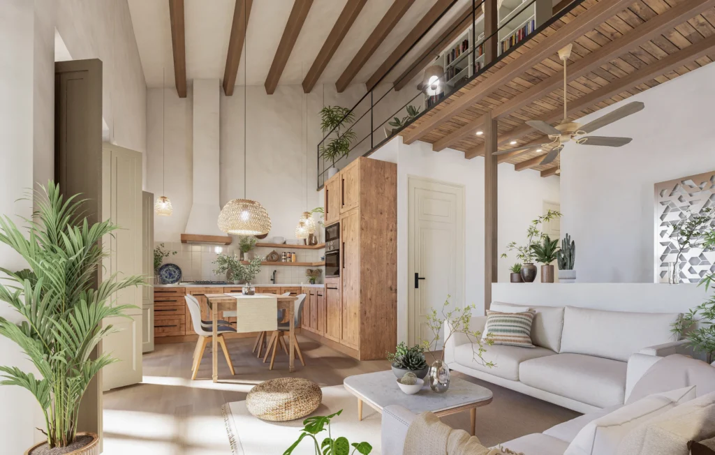 Renders 3D per a la reforma d’un edifici a Sant Feliu de Guíxols, Girona. Realitzats per anbimedia3d
