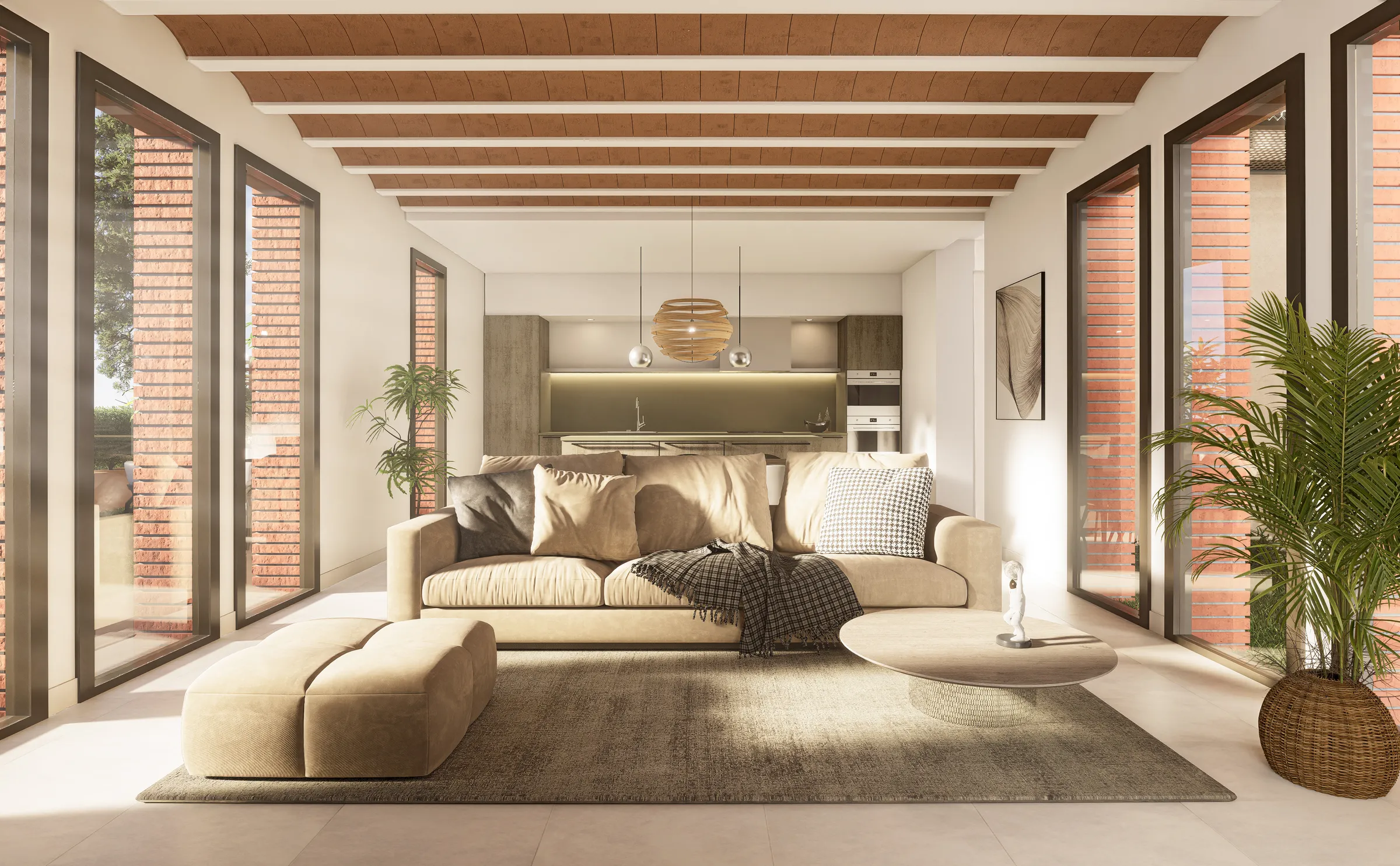 Renders interiors i exteriors per habitages a Caldes de Malavella. anbimedia 3d